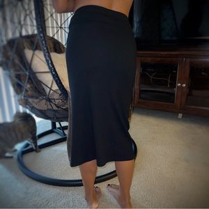 Express Black Skirt with Front Zipper